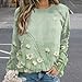 DMOYALA Womens Floral Sweatshirts Flower Daisy Green 3D Graphic Printed Long Sleeve Pullover Shirts 2024 Fall Fashion Y2K Trendy Tunic Tops for Girls
