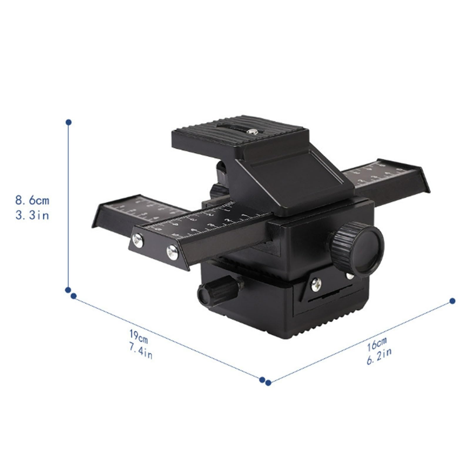 FROON Macro Gimbal con regolazione fine dell'asse X/Y, doppia scala da 0-10 cm, piastra a sgancio rapido, carico 3 a 7 kg for fotocamere Mirrorless