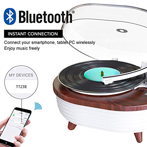 Lauson TT238 Platine Vinyle Vintage Design avec Haut-Parleurs Stéréo Intégrés | Bluetooth et lumières LED intégrées… - Les Beatles, Paul McCartney, John Lennon, RIngo Starr, George Harrison Lauson TT238 Platine Vinyle Vintage Design avec Haut-Parleurs Stéréo Intégrés | Bluetooth et lumières LED intégrées… – Image 3