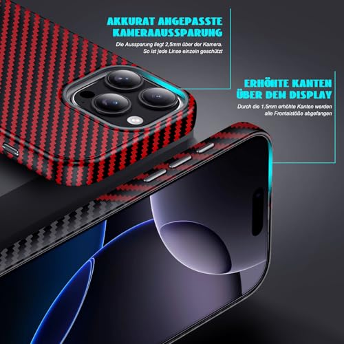 Étui en carbone iPhone 14 Pro MagCase Deluxe avec 3 verres de protection - 3