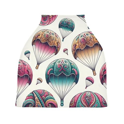 Bulletgxll Paisley Hot Air Baloons Car Seat Covers for Babies Breathable Nursing Breastfeeding Cover Multi-Use Infant Carseat Canopy and Stroller Cover for Boys Girls