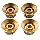Musiclily Pro Metrische Gitarre Knöpfe Potiknöpfe Top Hat Bell Knobs 2 Volume 2 Tone Set für Epiphone LP SG Style E-Gitarre, Gold mit Silber Metalleinlage