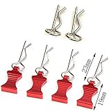 Que-T 1 Set of Metal Body Clips Pins with Pull Tabs for 1/10 Axial SCX10 RC Model Crawler Car (Red)