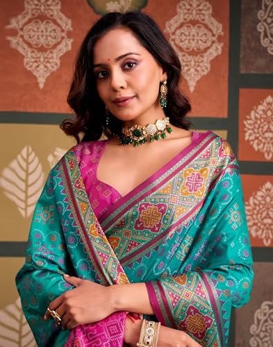 Image of MADHUHANSH Women's Cotton Linen Saree with Unstitched Blouse Piece and Floral Printed Pattern | Women Saree for Special Occasion | Stylish Modern Sarees
