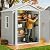 Gizoon 6x4.4 FT Plastic Outdoor Storage Shed, Resin Garden Tool Sheds & Outdoor Storage House with Single Lockable Door, Resin Shed for Patio Furniture, Backyard Garden Patio Lawn, Grey