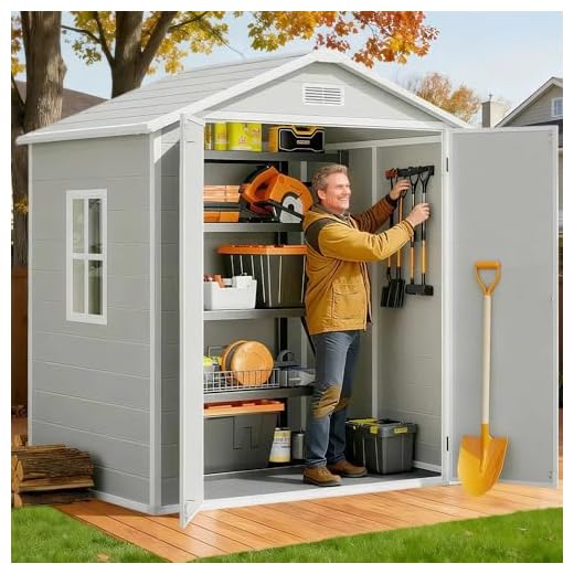 6x4.4 FT Weatherproof Outdoor Storage Shed