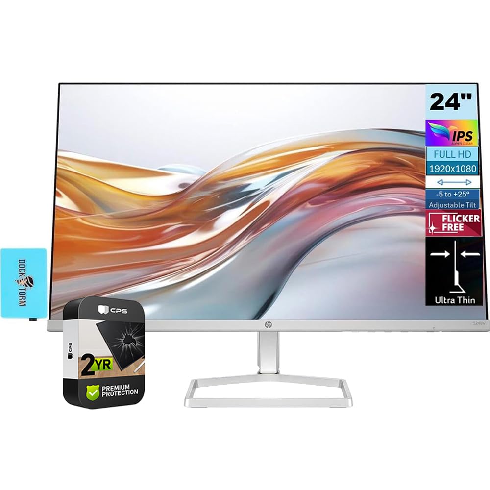 HP 23.8 Series 5 Full HD LED-LCD Monitor, White (94C21AA#ABA HP 23.8 Series 5 Full HD LED-LCD Monitor, White (94C21AA#ABA