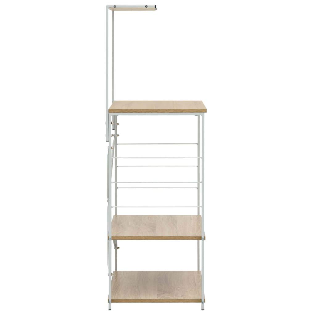Generisch Mikrowellenregal Weiß Eiche-Optik 60x39,6x123 cm Holzwerkstoff,Heim & Garten,Küche & Esszimmer,Küchenhelfer & -utensilien,Küchenorganizer,Küchenutensilienhalter & -ablagen,11KG,288241