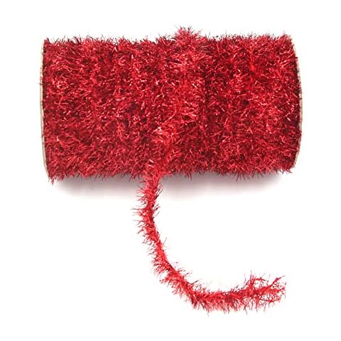 Hananona Christmas Red Tinsel Garland Glitter Tinsel Metallic Holiday Garland Twist Tinsel Garland Decoration for Christmas Tree Birthday Party Wedding Decorations Supplies (Red) Cover