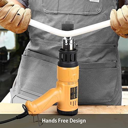 SEEKONE Professional Heat Gun 2000W 50- 600 with Large Digital LCD Display Industrial Hot Air Gun Kit Variable Temperature Control, Power-On Memory, - Conversion, Power-Off Delay Function