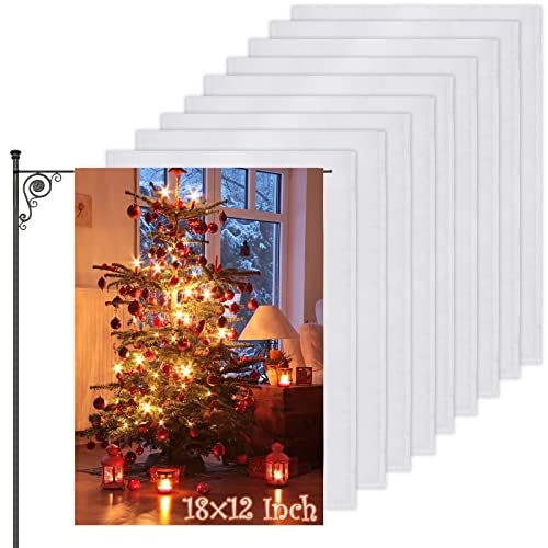 10Pcs Blank Garden Flags Anglecai 1812 Inch Polyester Blank Garden Flag for Sublimation White Flags for Heat Transfer Vinyl DIY Lawn Flags for Embroidery Yard Home Holiday Decoration