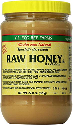 Y.S. Eco Bee Farms Raw Honey - 22 oz, Pack de 4