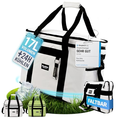 five dots Kühltasche faltbar 20l +24h Kühlung zum Einkaufen ideal für...