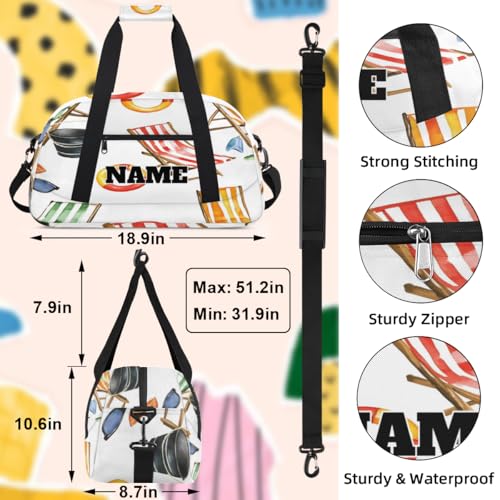 Summer Ocean Custom Ballet Dance Bag Beach Chair Personalised Sport Gym Bag for Travel, Duffel, Weekender3