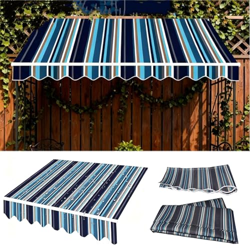 Tela de toldo retráctil impermeable de 2.5x2m con protección UV de rayas 2