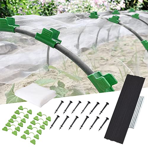 ConBlom Tunnel di pellicola con archi, supporto per serra per pneumatici da giardino, tunnel per piante fai da te (2,5 x 6 m)