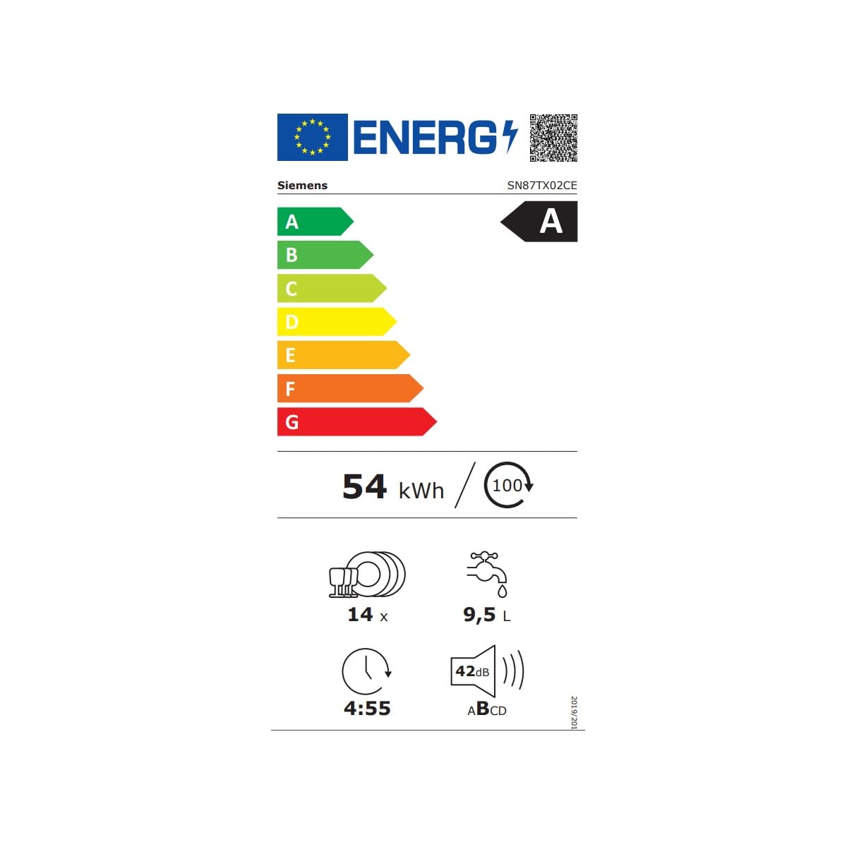 Siemens SN87TX02CE, iQ700, lavastoviglie intelligente completamente integrata, 60 cm, Made in Germany, cassetto posate, asciugatura Zeolith, varioSpeed Plus, programma intelligente, flexComfort Pro