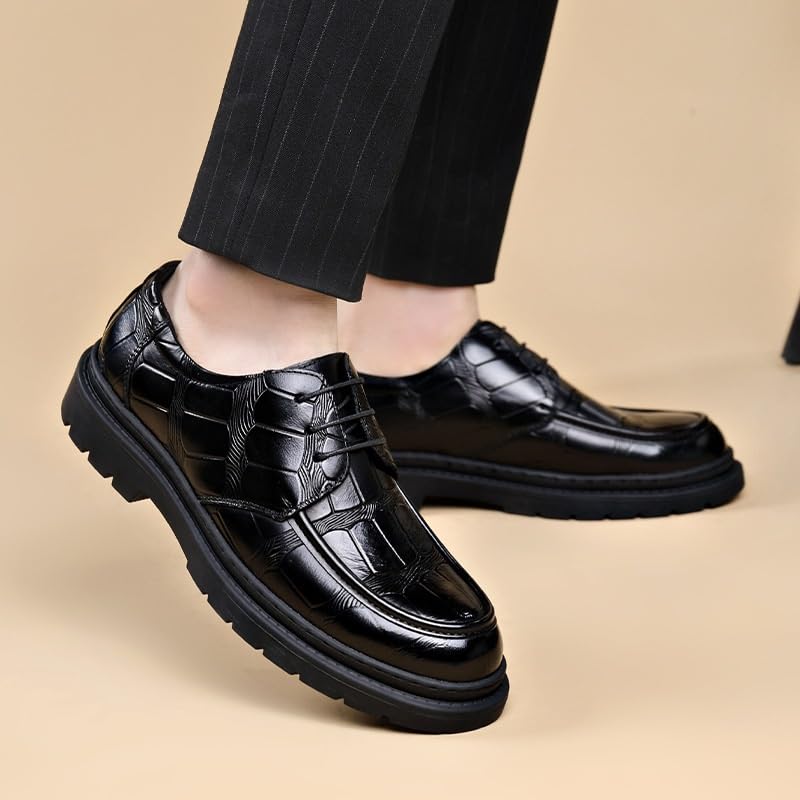 Men's Round-Toe Business Formal Derby Lightweight Sneakers for Men Leather Oxfords Dress Footwear4