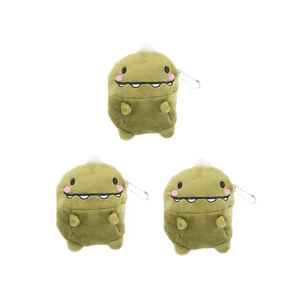 Sosoport 3pcs Mini Coin Pouch Dinosaur Plush Zipper Coin Holder Cartoon Change Pouch Stylish Wallet