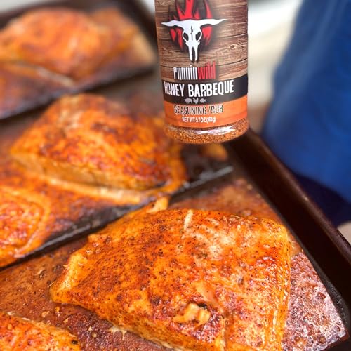 Image of Gourmet Honey BBQ Rub & Seasoning - Delicious Sweet & Smoky Flavor for Pork, Chicken, Ribs & Salmon | Premium BBQ Dry Rub | Runnin' Wild Foods, 5.7 ounces