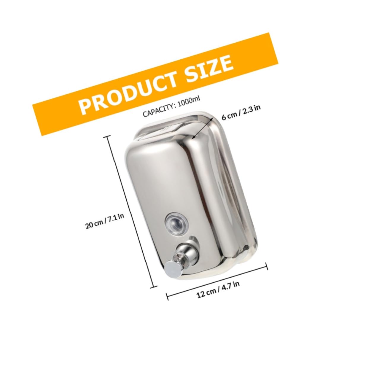 de Jabón Diseño Moderno de Acero Inoxidable Dispensador para Pared Ligero y Portátil 1000 Ml, Manual Adecuado para Cocina y Baño