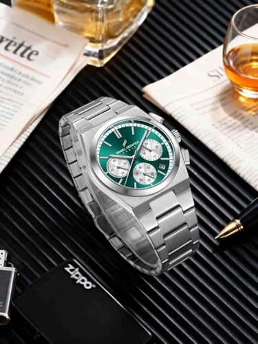 Image of Daniel Hechter Paris Hoche Collection Chronograph Analog Watch for Men - Brushed Stainless Steel case and Strap with Date Display