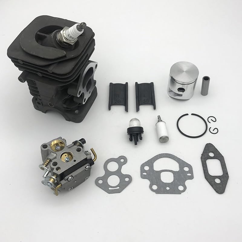 Piezas de jardín Kit de Juntas de carburador de pistón de Cilindro de 39mm Apto for Husqvarna 240 240E 235E 235 236 236E repuestos de Motor de Motosierra 545050417 Piezas de jardín