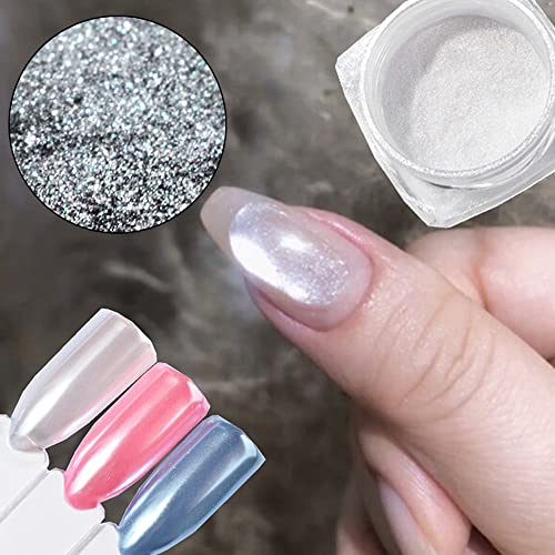 1 Box 0.2G Laser Nail Glitter Peacock Mirror Powder Laser Dust Nail Art Chrome Pigment Powder Rose Gold Silver Mix Nail Art Glitter Sequins Diy Sparkly Paillette Charm Flakes Gel Nail Decorations #TOP3