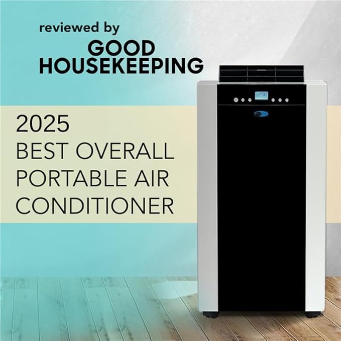 Whynter Portable Air Conditioner 14,000 BTU with Dual Hose Dehumidifier & Cooling Fan for 500 Sq Ft Rooms, Includes AC Unit Window Kit, ARC-14S (9,500 SACC)