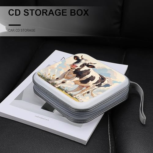 Estuche para CD de vaca con capacidad de 40 discos para coche y hogar 6