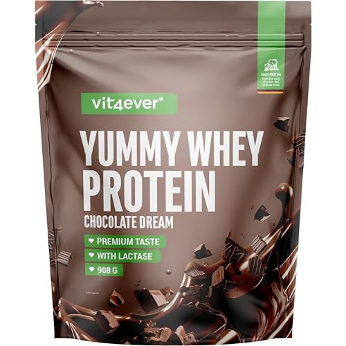 Yummy Whey Protein Powder - Sueño de Chocolate - Hasta 22,5g de proteína por ración - Batido de proteína con lactasa y suero alemán (908g)