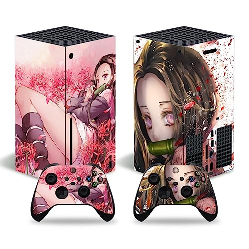 Full Set Skins Compatible with X-Box Series X,Protective Stickers for X-Box Series X Console Controllers (7)