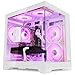 HOENGAGER RGB Lighting Gaming Desktop AMD Ryzen 5 5500 6-Core 3.6 GHz,Radeon RX 6500 XT 4GB, 32GB DDR4 3200MHz RAM,1TB PCIe SSD,RGB Fan,WiFi &BluetoothWindows 11, Prebuilt Gaming PC-White