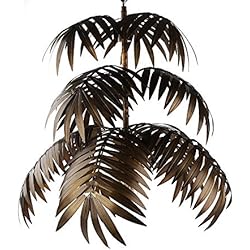 Lampara Cuerda Mono Newrays Lámpara colgante vintage de bronce oscuro, hoja de árbol rústica para sala de estar, dormitorios, candelabros, accesorios de iluminación