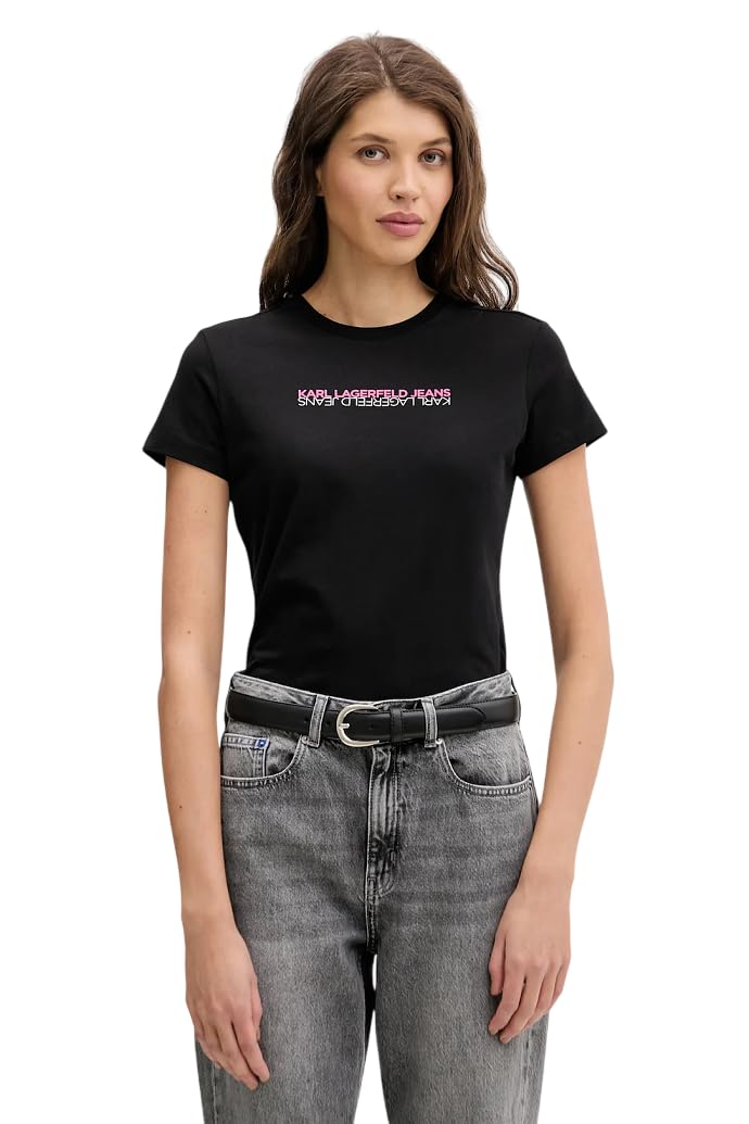 Karl Lagerfeld Jeans Damen Karl Lagerfeld Jeans, Women's, Slim Short Sleeve Reflection Tee, Slim Fit T-Shirt