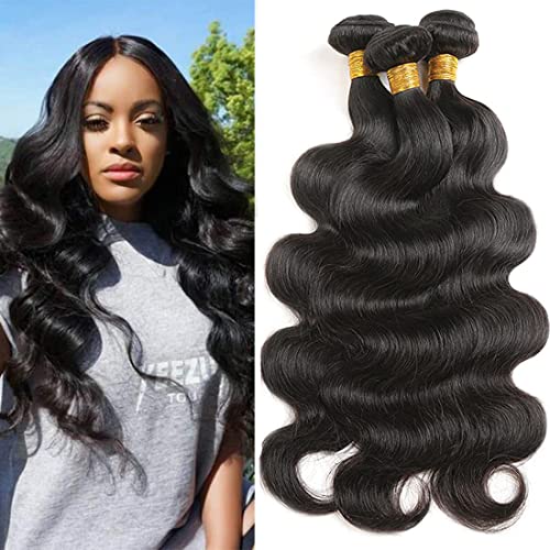 HuoWoc Brazilian Bundles Body Wave 8A Grade 100% Unprocessed Body Wave Human Hair 3 Bundle 26 28 30 Inch Brazilian Virgin Hair Weave Human Hair Extensions