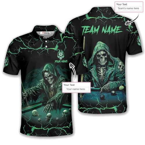 PRIMESTY Custom Billiard Shirts for Men, Personalized Billiard Polo Shirts, Custom Name Billiard Jerseys, Size S-5XL4