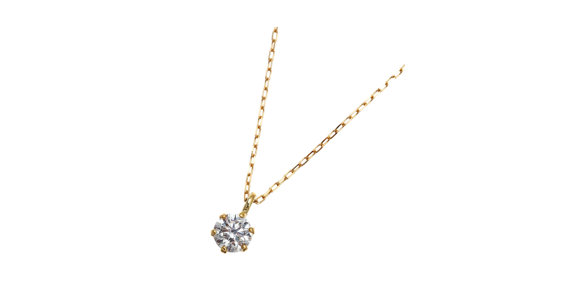 Amazon | 天然ダイヤモンド 0,10ct 18金 ネックレス 一粒ダイヤ