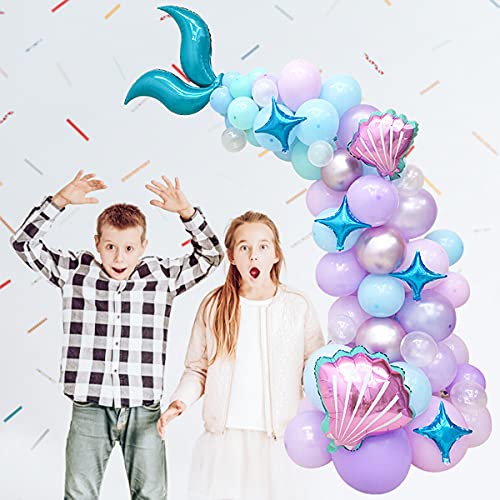 Jxuzh Kinderverjaardagsdecoratie zeemeermin ballon, zeemeermin verjaardag, feestaccessoires zeemeermin luchtballon… - Afbeelding 5