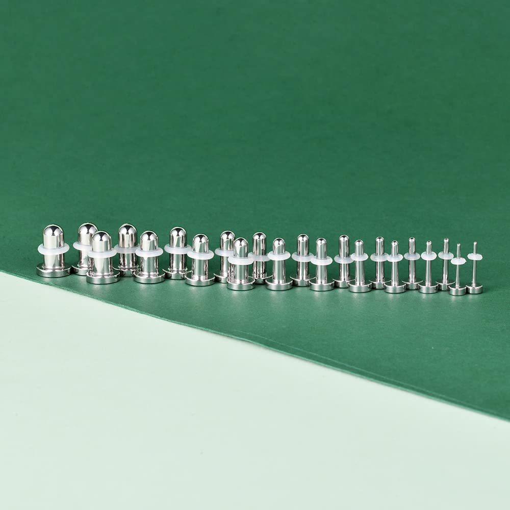 TBOSEN Zestaw o dokładnych wymiarach tunele do uszu ze stali nierdzewnej z O-ringiem rozciągacze gauge zestaw do piercingu, 1-6mm, Metal, Piaskowiec