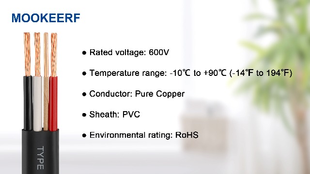 Image of 8 /3 Wire with Ground - 10FT NM-B 8 Gauge Non-Metallic Sheathed Cable 100% Pure Copper 8 AWG 3 Conductor Residential Indoor Wire for Outlets, Switches, Other Loads and Lighting Wiring Projects etc.