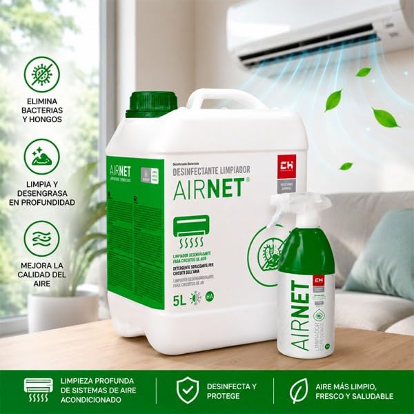 Pack AIRNET Garrafa + Pulverizador para Desinfección de Circuitos de Aire Acondicionado | Bricoprofesional