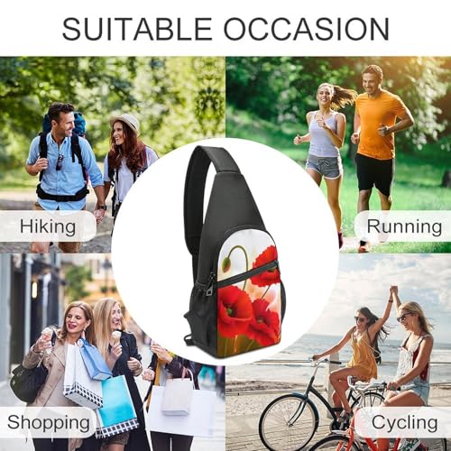 Poppy Flowers Vivid Petals Sling Bag mochila deportiva y casual miniatura 6