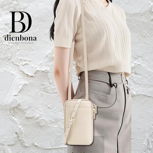 Genuine Leather Small Crossbody Phone Zipper Wallet with Replacement Adjustable Wide Strap & Key Ring, Card Slots Purse4