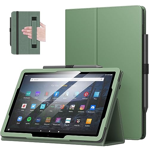 Image of MoKo Case Fits All-New Amazon Kindle Fire HD 10 & 10 Plus Tablet (13th /11th Generation, 2023 /2021 Release) 10.1 inch - Slim Folding Stand Cover with Auto Wake /Sleep, Celadon