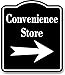 Convenience Store Right Arrow BLACK Aluminum Composite Sign, 20