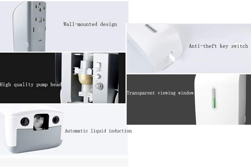 W pełni automatyczny dozownik mydła bez kontaktu Duża pojemność Sanitizer Box Nadaje się do hotelu Home (Color : White Foam)