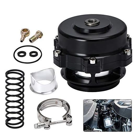 PTNHZ Universal Aluminum 50mm Blow Off Valve Dump Valve BOV with v-band Flange Black