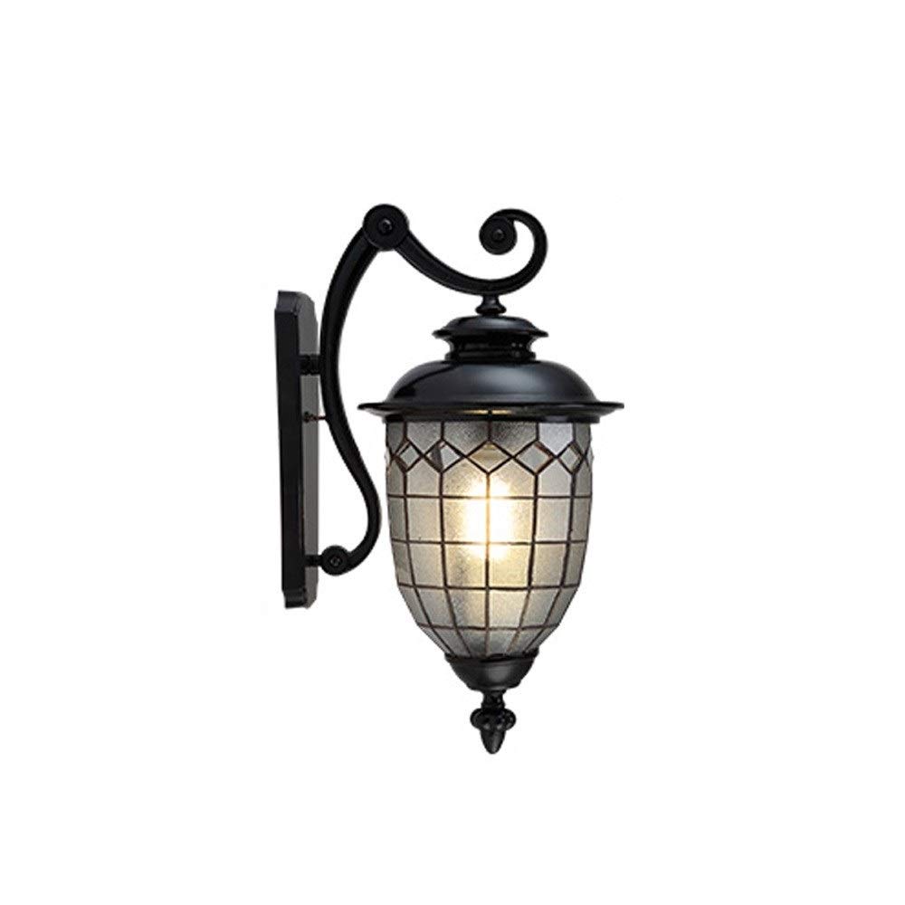 VDOQTLJT Outdoor Wall Lamp Lantern Waterproof IP54 Rust-Proof Garden Villa Door Balcony Aisle European Retro Exterior Outside Four Corner Light Sconces(Nero)