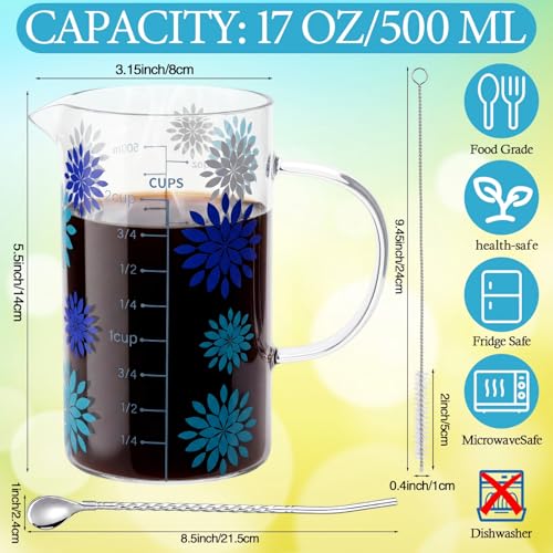 Vaso medidor vidrio borosilicato 500 ml con tapa bambú miniatura 2